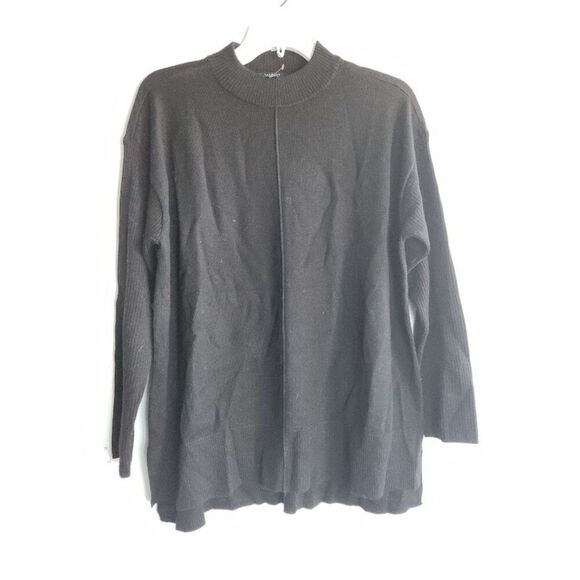 Talbots Black Mock Neck 100% Merino Wool Pullover Knit Sweater sz Medium Petite - Picture 6 of 6
